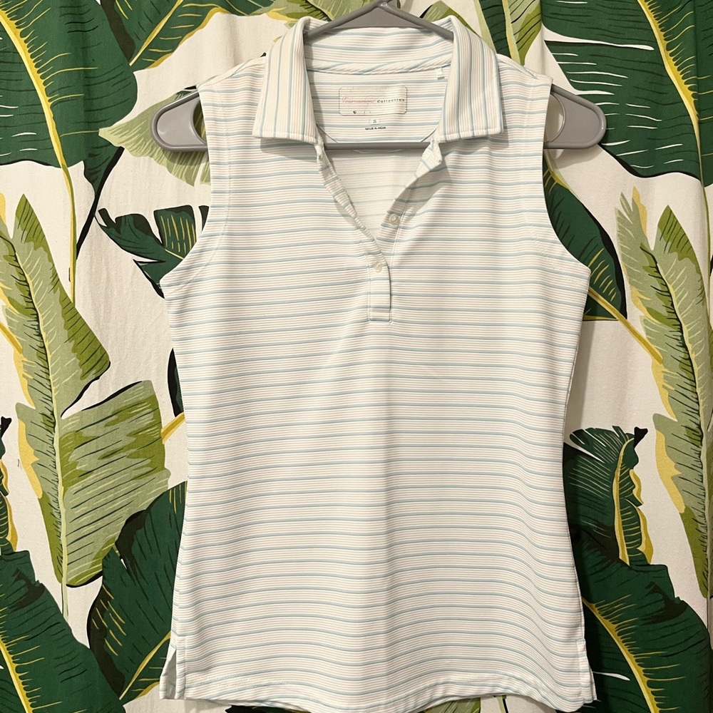 Coral Bay White Sleeveless Polo Tanks